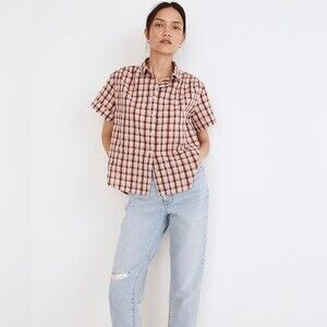 Madewell Seersucker Baybrook Shirt in Plaid size S